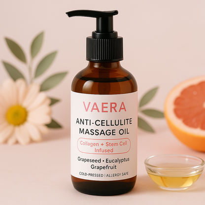 Vaera Anti-Cellulite Massage Oil: Smooth Skin, Firming, Hydrating, Natural Ingredients 8oz